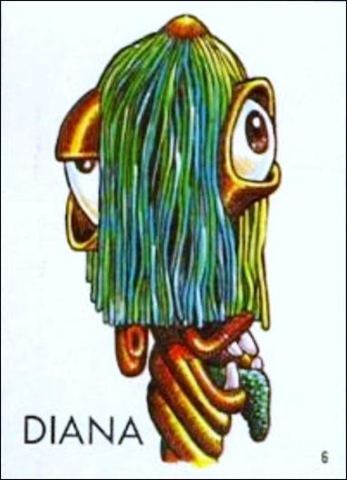 Ugly Stickers (1965) (Base Set) card 6 Diana