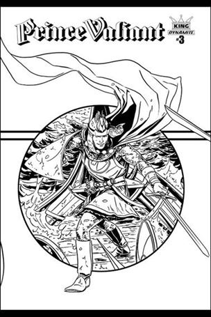 King: Prince Valiant issue 3-D Marc Laming 1:25 Black & White Cover