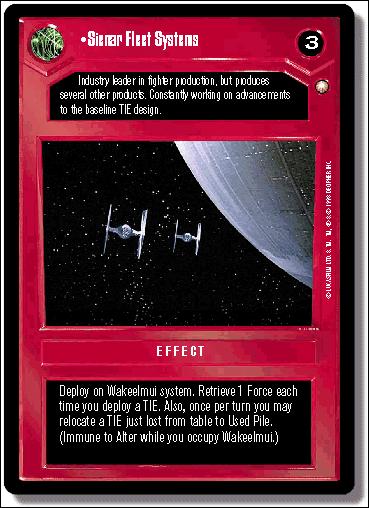 Star Wars: Special Edition Limited (Base Set) card 74 Sienar Fleet Systems