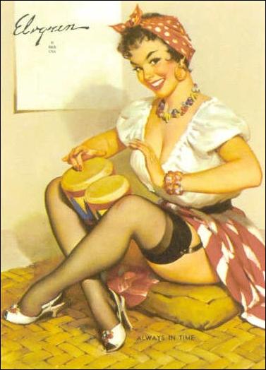 Elvgren's Calendar Pinups (Base Set) card 86 Always in Time