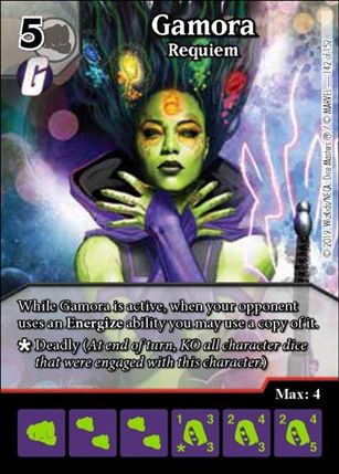 Marvel Dice Masters  Avengers Infinity Gauntlet card 142 Gamora: Requiem 