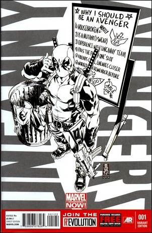 Uncanny Avengers (2012) issue 1-M Mark Brooks "Deadpool Call Me Maybe" Sketch Cover
