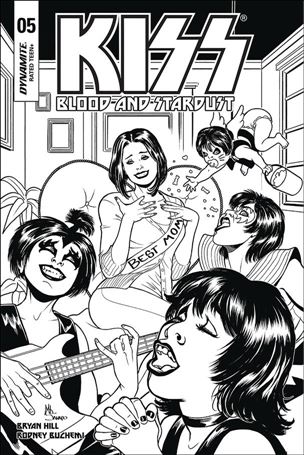 Kiss: Blood and Stardust issue 5-G Maria Sanapo 1:30 Black & White Cover