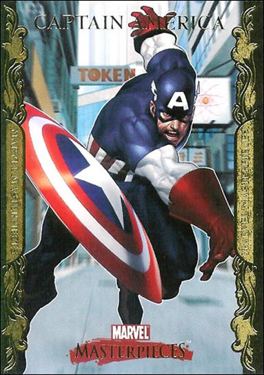 2007 Marvel Masterpieces (Parallel Gold Border Base Set) card 16 Captain America