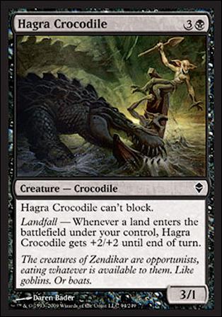 Magic The Gathering: Zendikar (Base Set) card 94 Hagra Crocodile