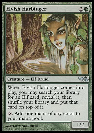 Magic the Gathering: Duel Decks: Elves vs. Goblins (Base Set) card 4 Elvish Harbinger