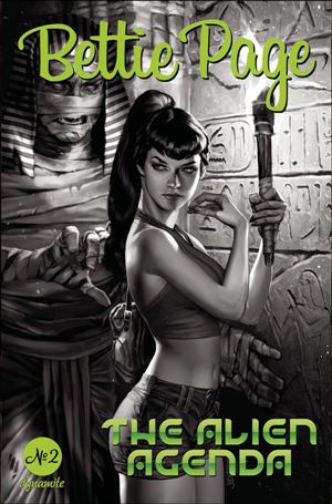 Bettie Page: The Alien Agenda issue 2-L Josh Burns 1:11 Black & White Cover
