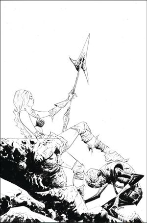Red Sonja Attacks Mars issue 4.00-G Jae Lee B&W Virgin 1:15 Cardstock Cover