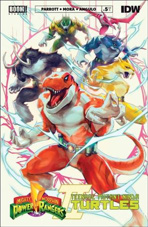 Mighty Morphin Power Rangers / Teenage Mutant Ninja Turtles II issue 5-C Ivan Tao MMPR Cover