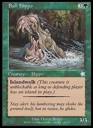 Magic the Gathering: Starter 1999 (Base Set) card 126 Bull Hippo