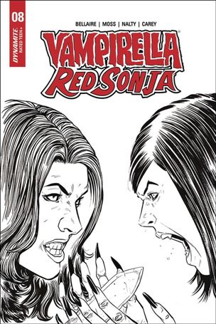 Vampirella / Red Sonja issue 8-G Drew Moss 1:10 Black & White Cover