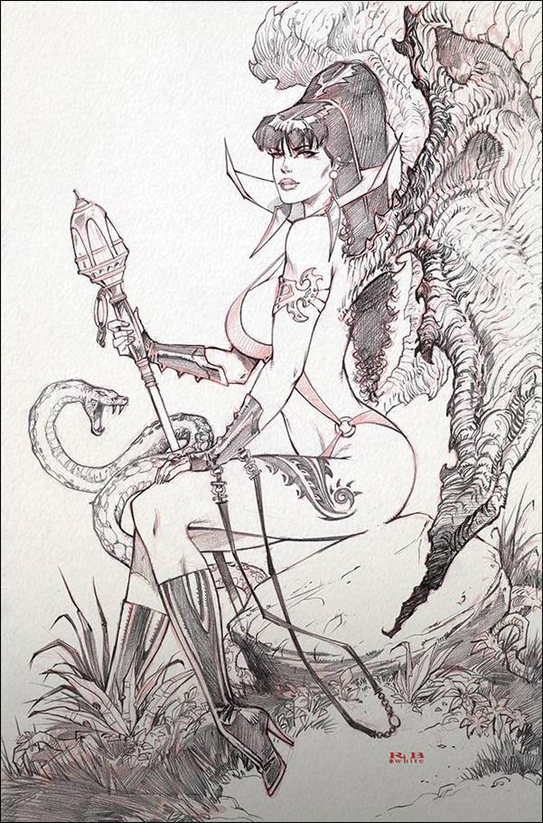 Vampirella (2019) issue 22-H R.B. White 1:7 Black & White Virgin Cover
