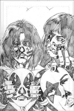 Kiss Zombies issue 5-H Rodney Buchemi 1:11 Pencil Art Cover