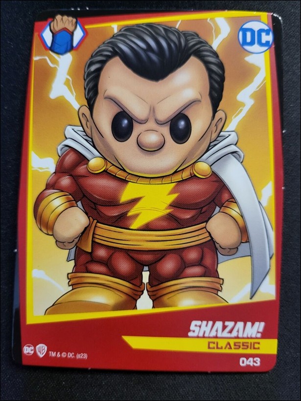 DC Comics Ooshies Collector Cards: Series 2 card 43 Shazam!: Embossed Classic
