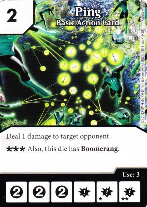 DC Comics Dice Masters Justice card 69 Ping: Basic Action Card