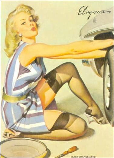 Elvgren's Calendar Pinups (Base Set) card 37 Quick Change Artist