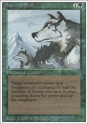 Magic the Gathering: Revised (Base Set) card 186 Aspect of Wolf