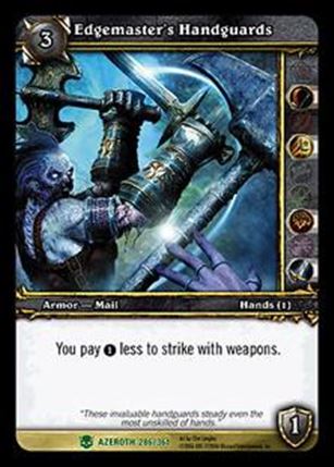 World of Warcraft: Heroes of Azeroth (Base Set) card 286 Edgemaster's Handguards