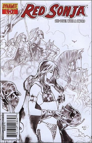 Red Sonja (2005) issue 40-G Paul Renaud Black and White Cover