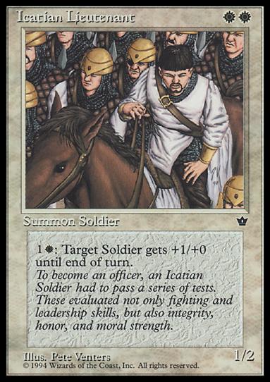 Magic the Gathering: Fallen Empires (Base Set) card 9 Icatian Lieutenant