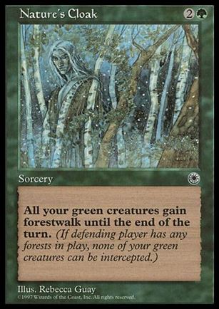 Magic the Gathering: Portal (Base Set) card 177 Nature's Cloak