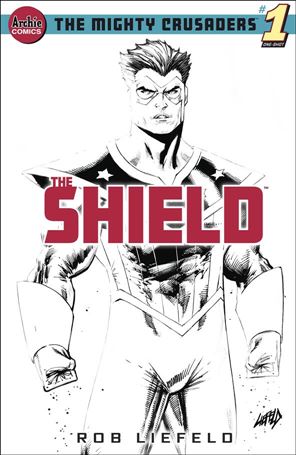 Mighty Crusaders: The Shield issue 1-G Rob Liefeld Black & White Cover