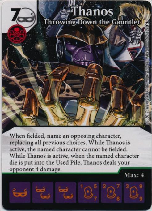 Marvel Dice Masters Guardians of the Galaxy  card 75 Thanos: Throwing Down the Gauntlet 