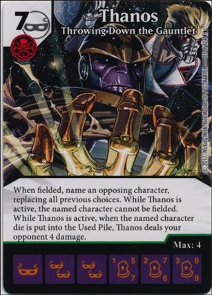 Marvel Dice Masters Guardians of the Galaxy  card 75 Thanos: Throwing Down the Gauntlet 