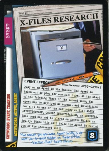 X-Files: The Truth Is Out There (Base Set) card XF97-0296v2 X-Files Research