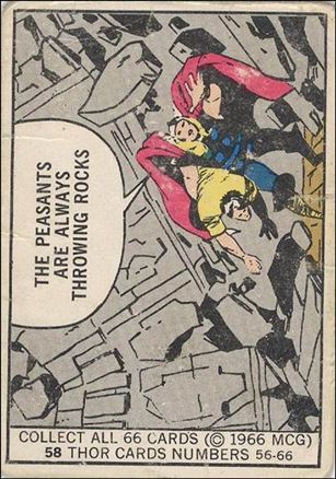 Marvel Superheroes (Base Set) card 58 The Peasants are Always Throwing Rocks
