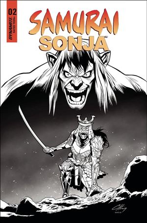 Samurai Sonja issue 2-H Clayton Henry 1:7 Black & White Cover