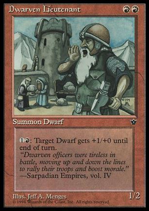 Magic the Gathering: Fallen Empires (Base Set) card 52 Dwarven Lieutenant