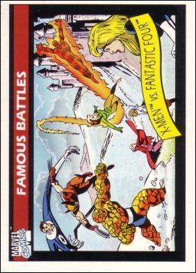 Marvel Universe: Series 1 (Base Set) card 101 X-Men vs Fantastic Four