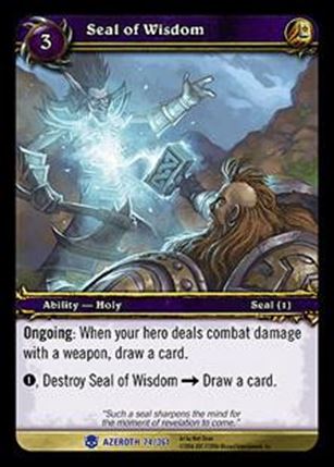 World of Warcraft: Heroes of Azeroth (Base Set) card 74 Seal of Wisdom