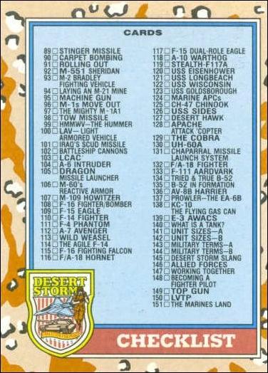 Desert Storm: Series 2 (Base Set) card 176 Checklist
