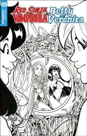 Red Sonja and Vampirella Meet Betty and Veronica issue 9-J Laura Braga 1:20 Black & White Cover