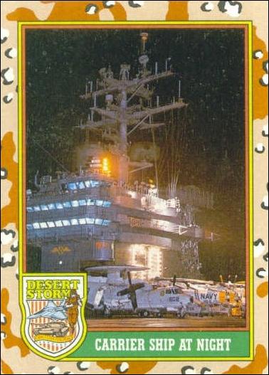Desert Storm: Series 1 (Base Set) card 55 Carrier Ship at Night