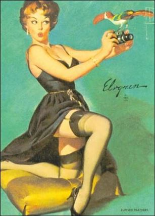 Elvgren's Calendar Pinups (Base Set) card 6 Ruffled Feathers
