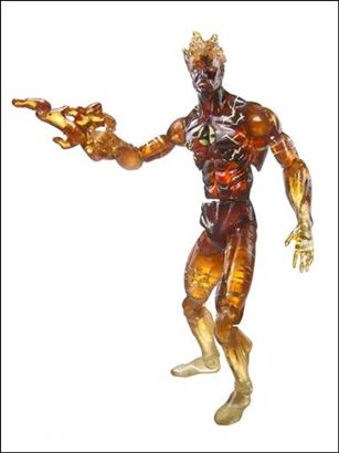 Marvel Universe (Series 1) figure 007-B Human Torch (Flames) - Loose