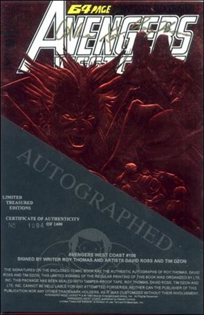 Avengers West Coast issue 100-B LTE (Signed by Thomas, Ross & Dzon) 1/1400