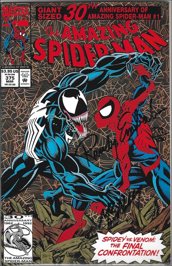 Amazing Spider-Man (1963) issue 375-C DF (Signed by Mark Bagley & Randy Emberlin) 1/1000