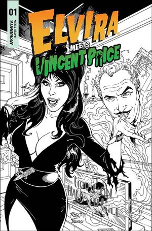 Elvira Meets Vincent Price issue 1-I John Royle 1:20 Line Art Cover