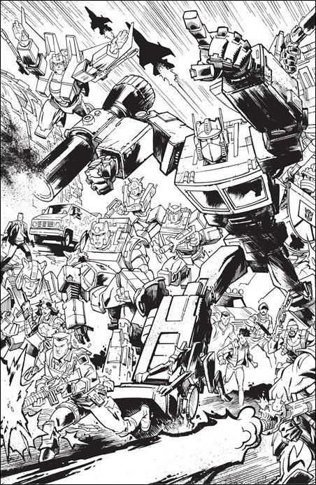 Transformers (2023) issue 9-G Jason Howard EU Ann. B&W Connecting Virgin Cover