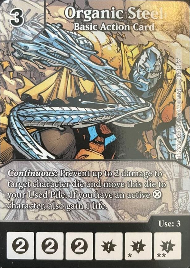 Marvel Dice Masters Dark Phoenix Saga Draft Pack card 10 Organic Steel - Basic Action Card 