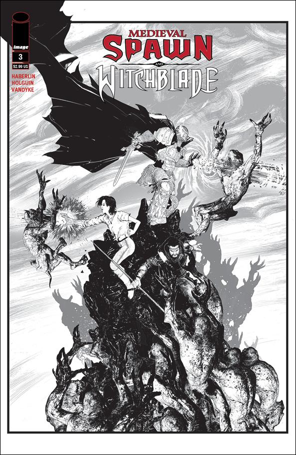 Medieval Spawn & Witchblade (2018) issue 3-B Black & White Cover