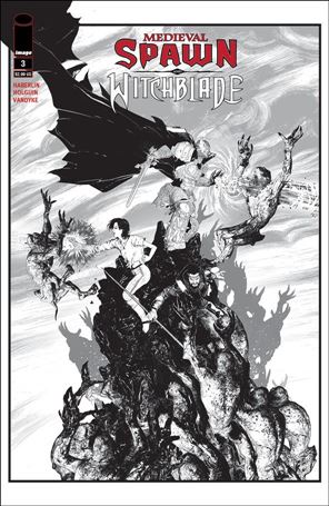 Medieval Spawn & Witchblade (2018) issue 3-B Black & White Cover