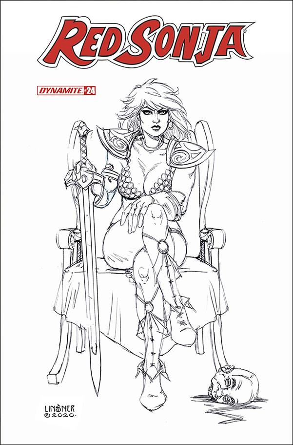 Red Sonja (2019) issue 24-K Joseph Michael Linsner 1:15 Black & White Cover
