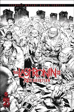 Teenage Mutant Ninja Turtles: The Last Ronin II - Re-Evolution issue 5-F Esau & Isaac Escorza B&W 1:75 Cardstock Cover