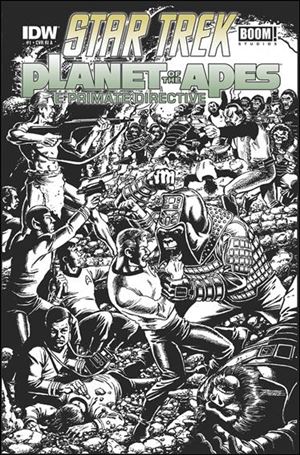 Star Trek/Planet of the Apes: The Primate Directive issue 1-D George Perez Black & White Cover