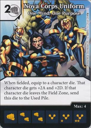 Marvel Dice Masters Guardians of the Galaxy  card 25 Nova Corps Uniform: One Mind, One Purpose